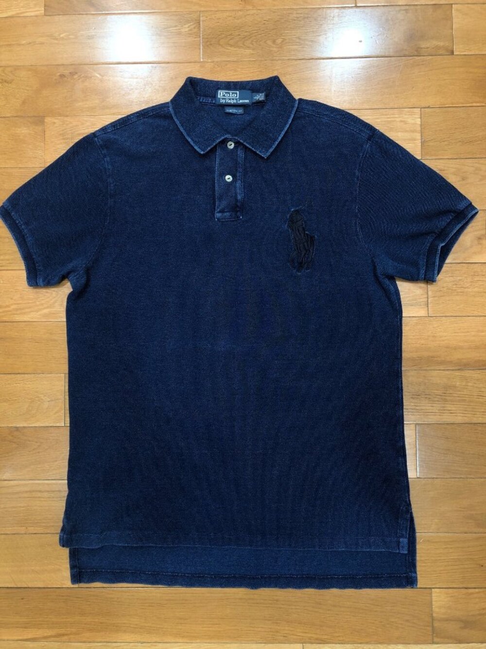 Polo Ralph Lauren Custom Fit Navy Wash Short Sleeve Big Pony Polo Shirt Preppy L